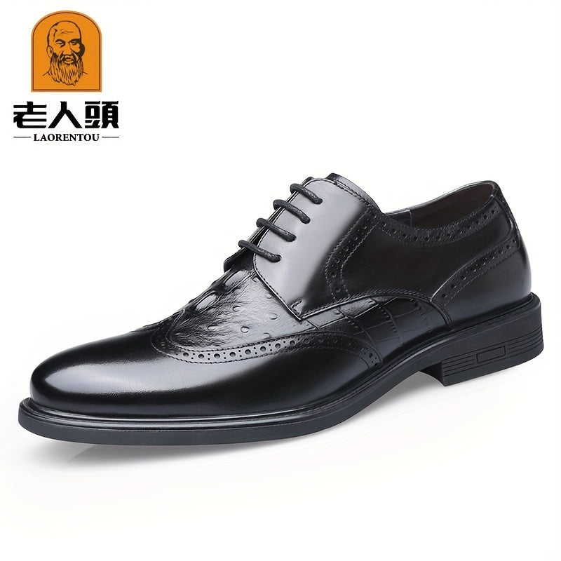 LAORENTOU Men's Leather Dress Shoes Lightweight Formal Shoes