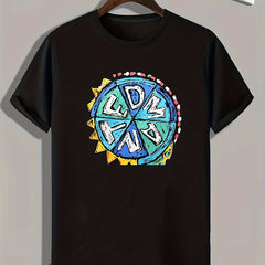 Pizza Pattern Print Men's Sports T-shirt Graphic Tee Summer Outdoor Clothes