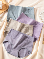 4pcs Animal Print Briefs High Waist Intimates Panties