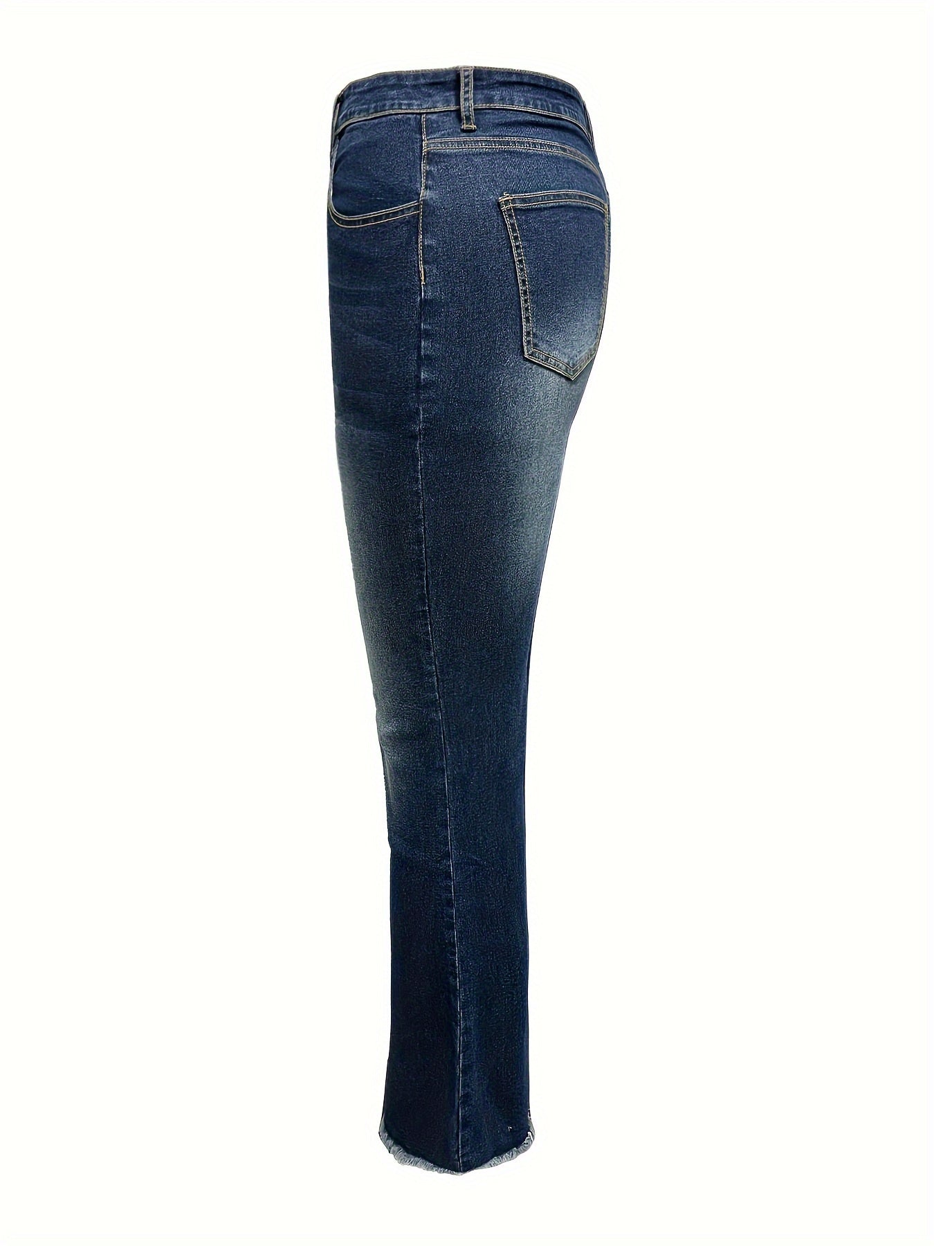 Fringe Trim Flared Leg Jeans