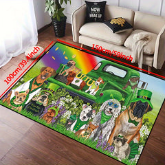 Lucky Pups Area Rug Waterproof Machine Washable Carpet