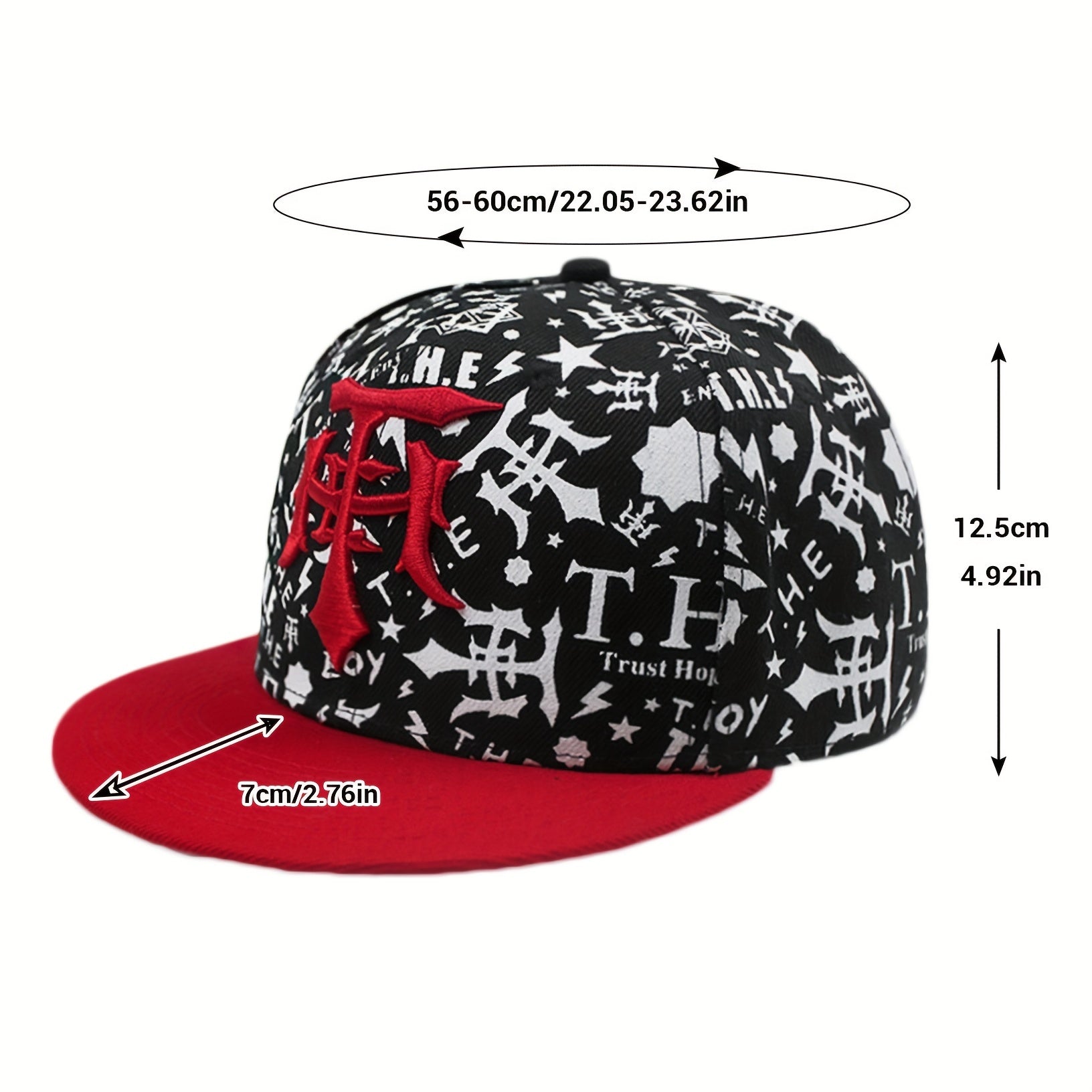 Men's Flat Brim Baseball Cap Embroidered Street Style Hat