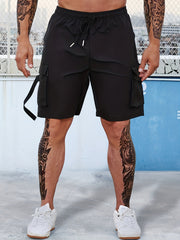 Men's Cargo Shorts Active Elastic Waist Drawstring Shorts