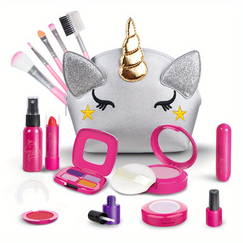 Unicorn Washable Makeup Set for Girls - Birthday Gift Princess Makeup Box