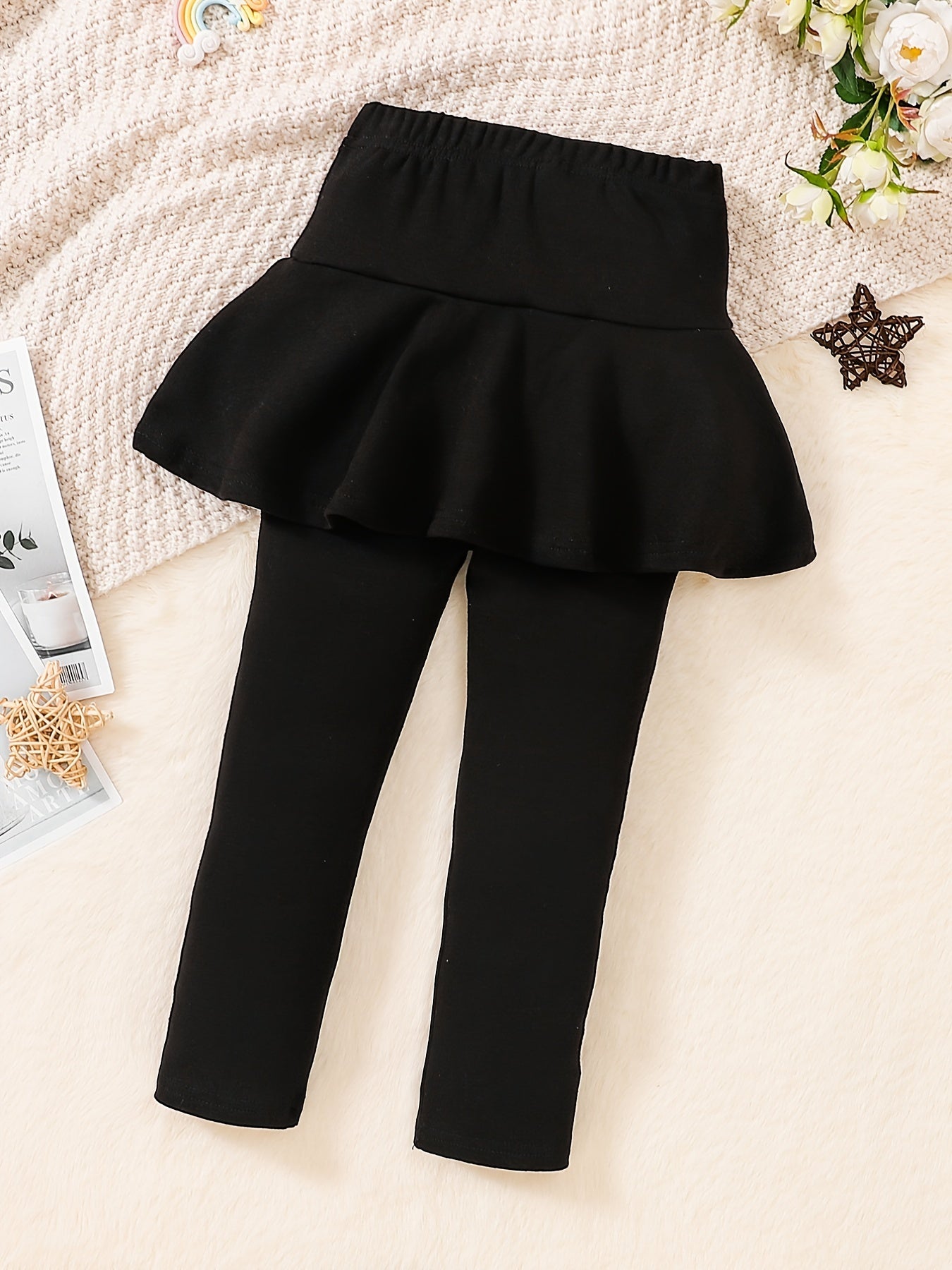 Girls Leggings with Ruffle Tutu Skirt for Autumn & Spring
