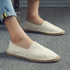 Breathable Espadrille Flat Shoes Closed Toe Canvas Shoes Women's