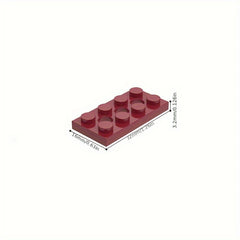 20pcs Low Brick 3709 2X4 w/ 3 Hole Plate Assembly Parts for Kids