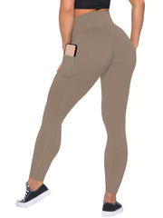 High Stretch Solid Yoga Leggings for Women Running Fitness Workout Activewear