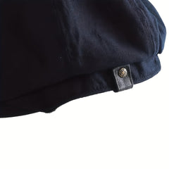 Adjustable Leather Ear Protection Newsboy Cap for Middle-aged Men Dad