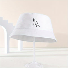 Kids Sunshade Embroidery Dinosaur Fisherman Hat