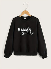 Girls' Leopard Portrait Graphic Sweatshirt Long Sleeve Pullover