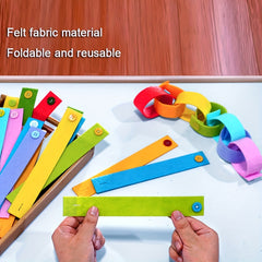 Colorful Felt Cloth Fastening Toy Button Bracelets for Kids Educational Toy