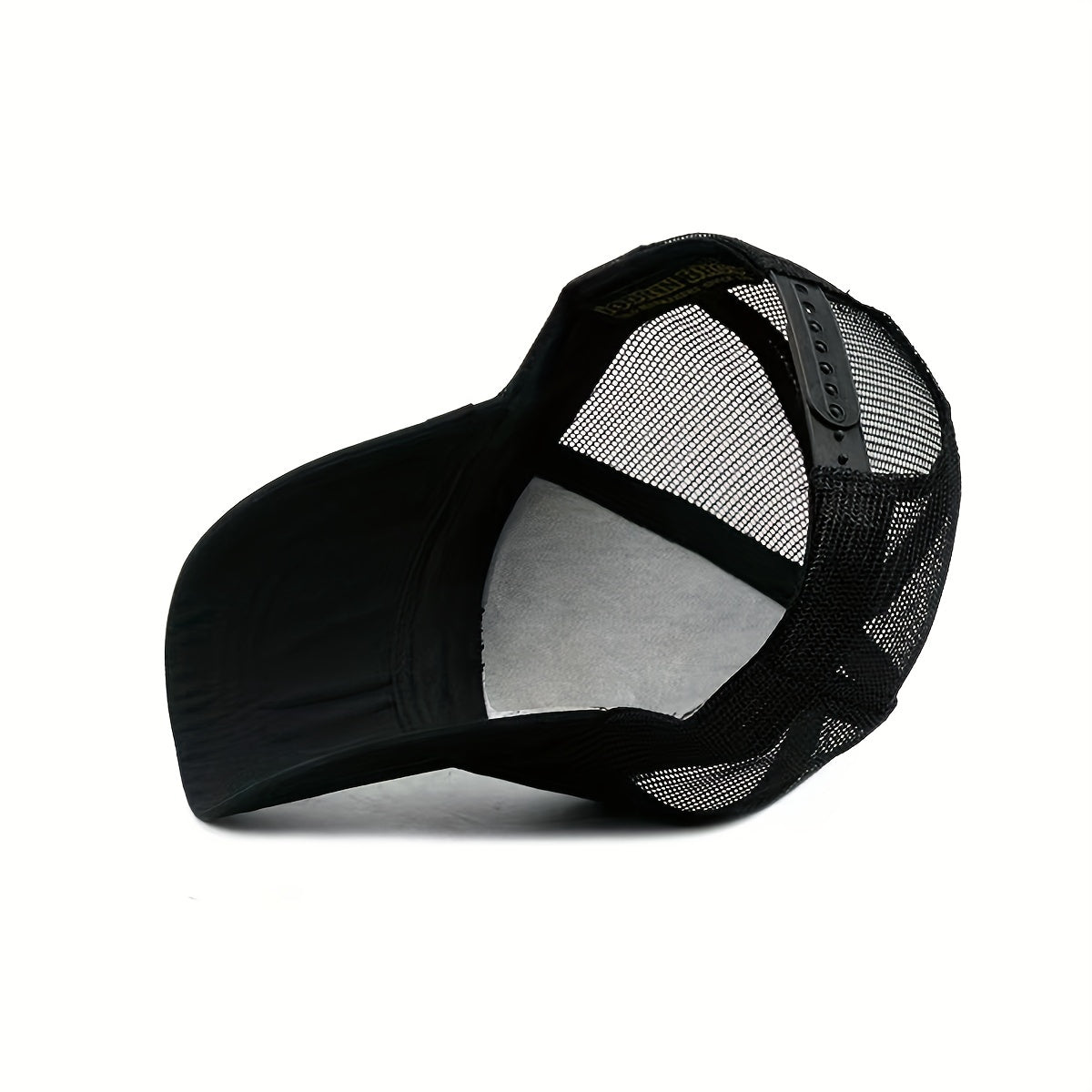 Adjustable Mesh Cap Dog Pattern Square Patch Baseball Cap Drivers Hat