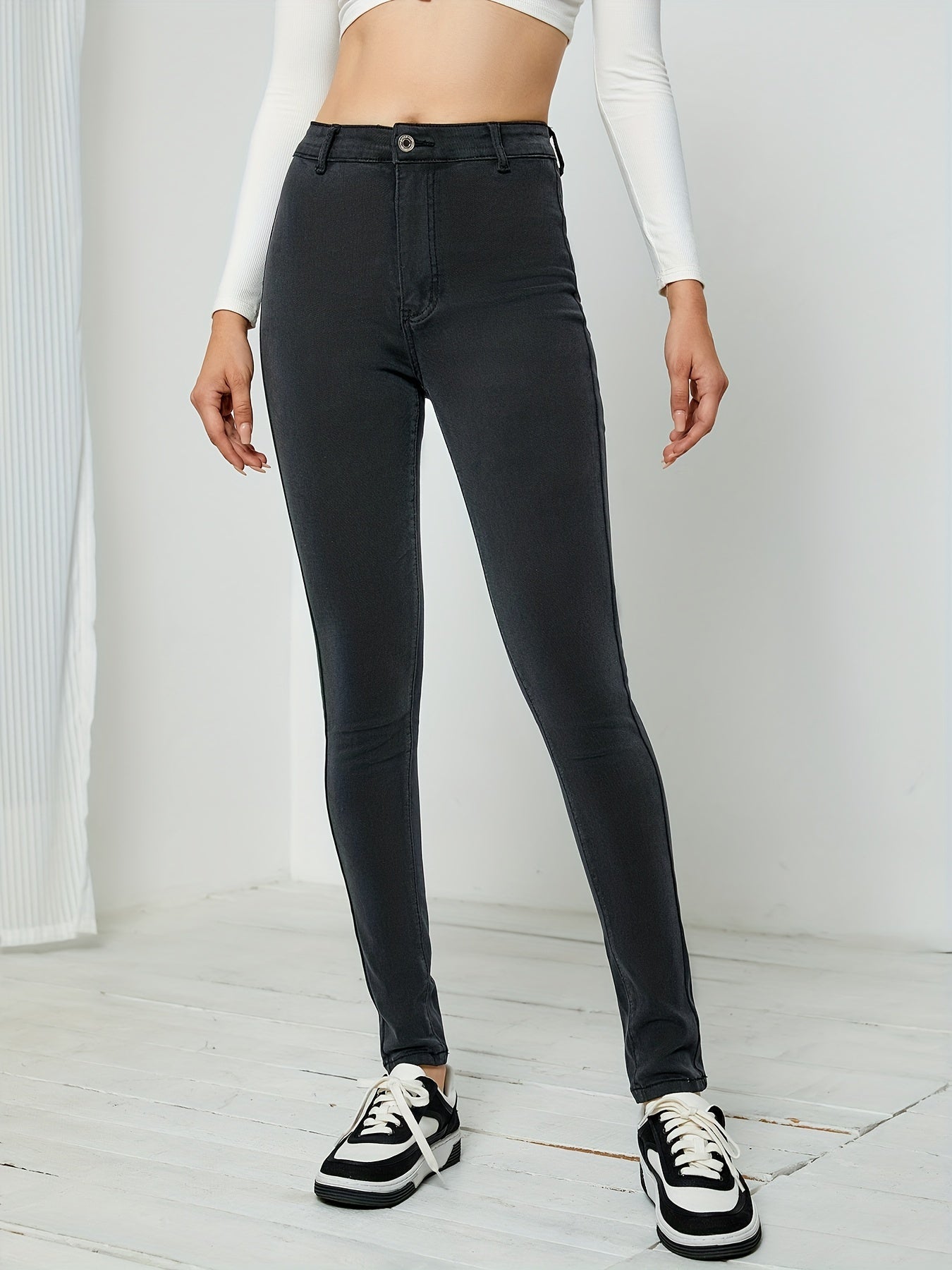 High Stretch Skinny Jeans Slim Fit High Waist Versatile Denim Pants