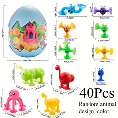 Suction Cup Stacking Toys for Kids - Montessori Bathtub Sensory Travel Toys