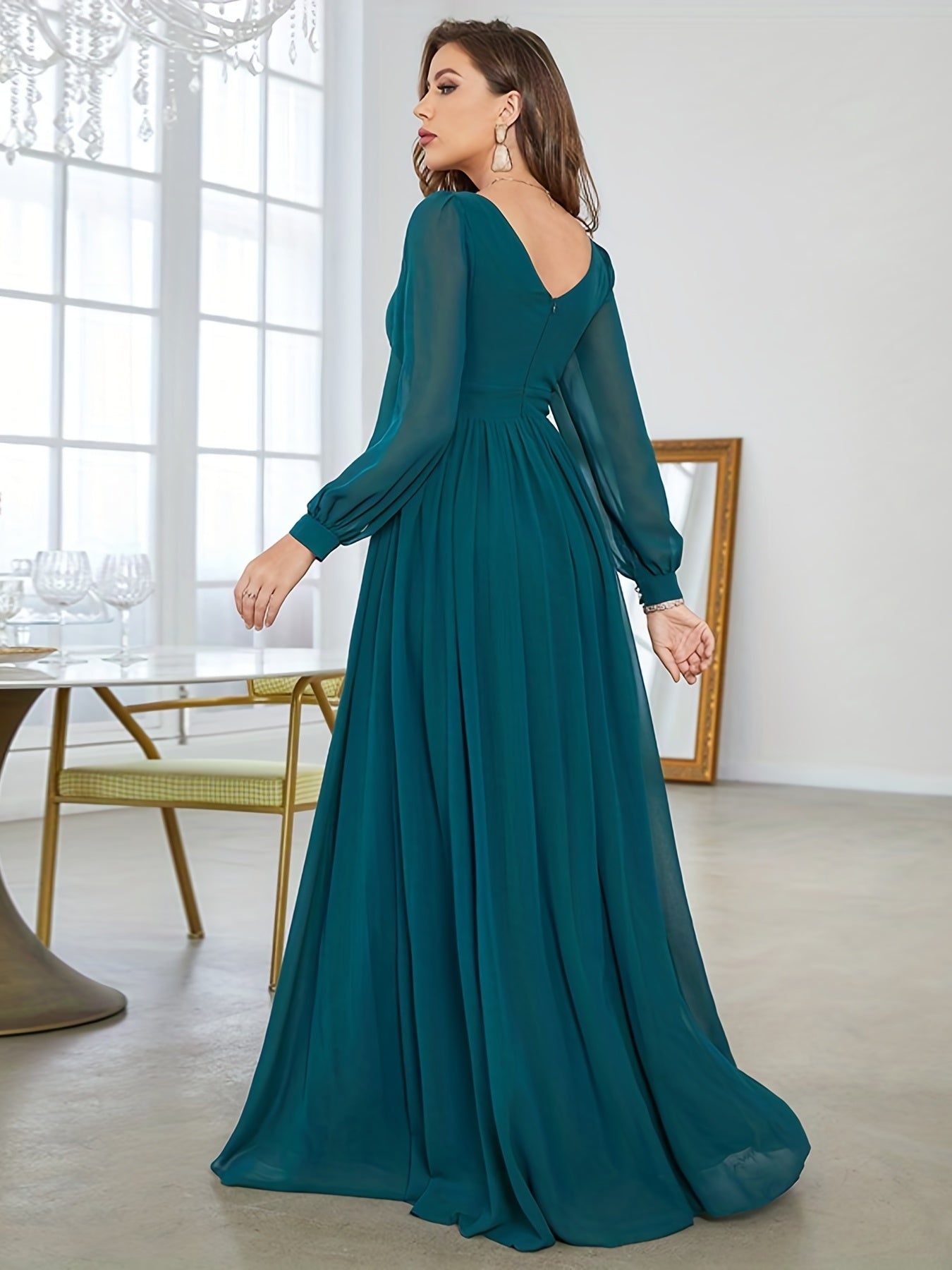V Neck Bridesmaid Dress Wedding Party Women's Clothing