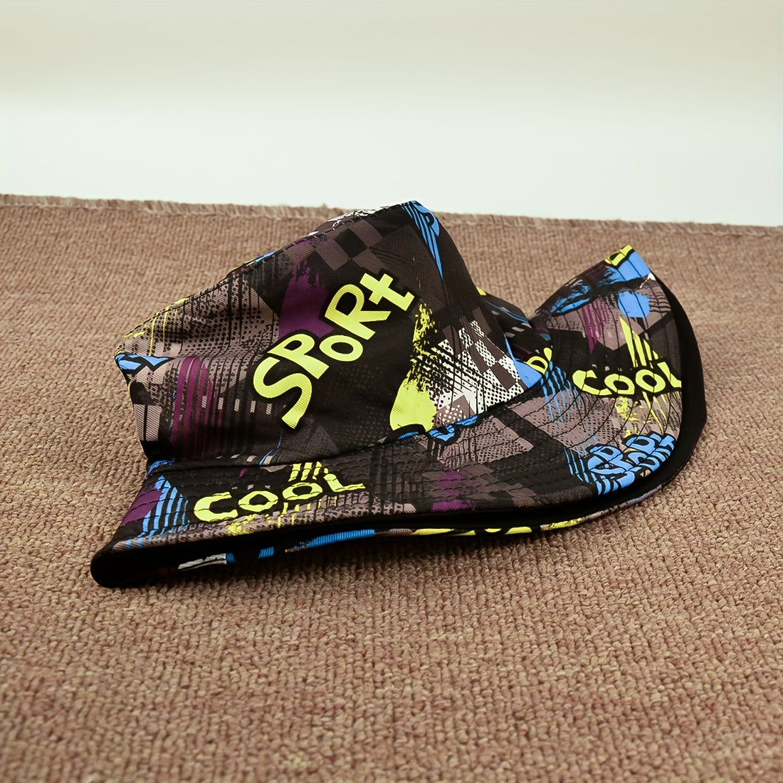 Foldable Sunshade Bucket Hat with Sports Print for Men Women