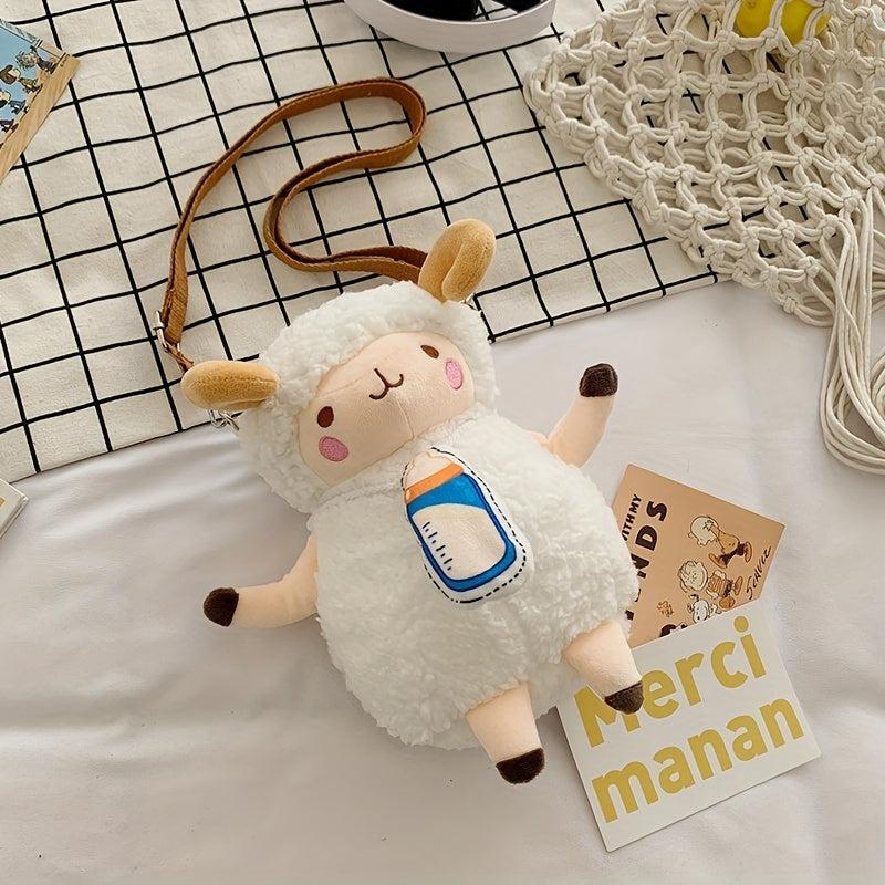 Plush Lamb Crossbody Bag Coin Purse for Girls