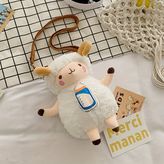 Plush Lamb Crossbody Bag Coin Purse for Girls