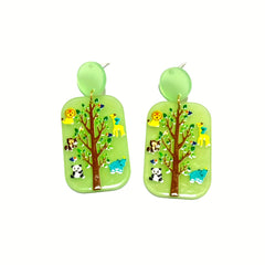 4 Pairs Geometric Stud Earrings Set For Girls