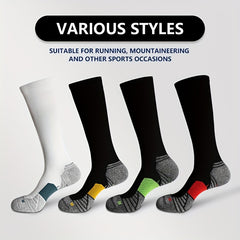 Men's Thick Padded Knee Socks 3 Pairs for Running Soccer Cycling