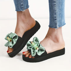 Bowknot Open Toe Slippers Lightweight Sandals