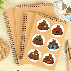 500 Poop Stickers - Comedy Assorted Labels - Fun Gift Seals for Envelopes
