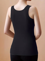 2pcs Lace Thermal Underwear Soft Sleeveless Top Women's Lingerie