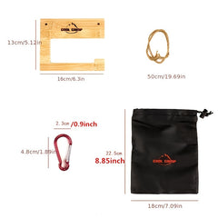 Wooden Tissue Holder for Camping and Picnic Hanging Rack for Towels