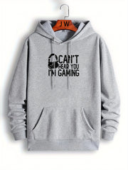 "Can't Hear You I'm Gaming" Print Hoodies For Men