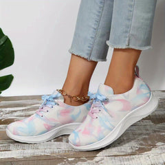 Women's Ink Print Running Shoes Breathable Lace Up Sneakers