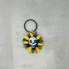 Skeleton Flower Keychain Key Ring for Men Women Handbag Car Key Pendant