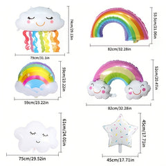 Rainbow Cloud Birthday Party Balloons Set