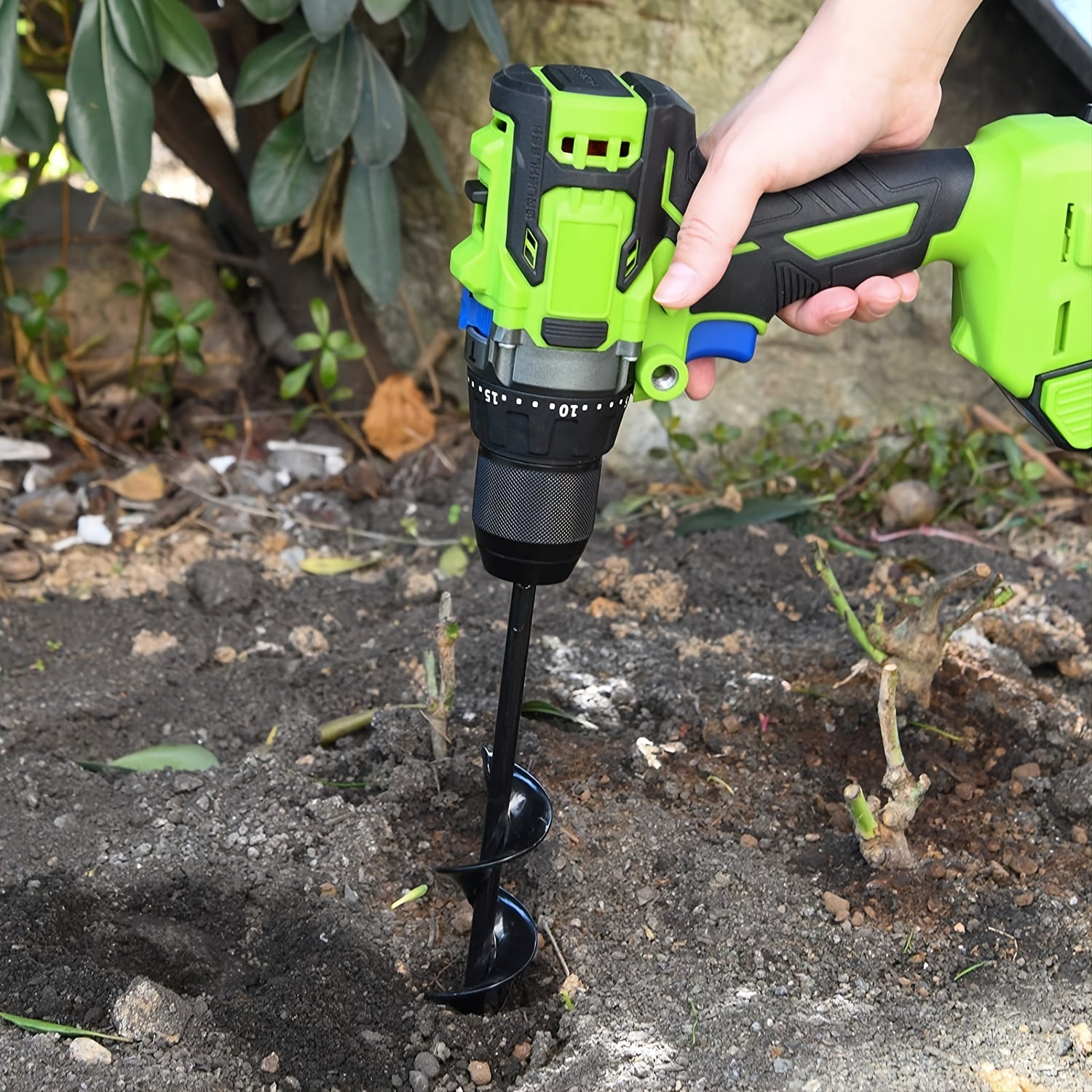 1pc Auger Drill Bit Non Slip Garden Auger Spiral Drill Bit