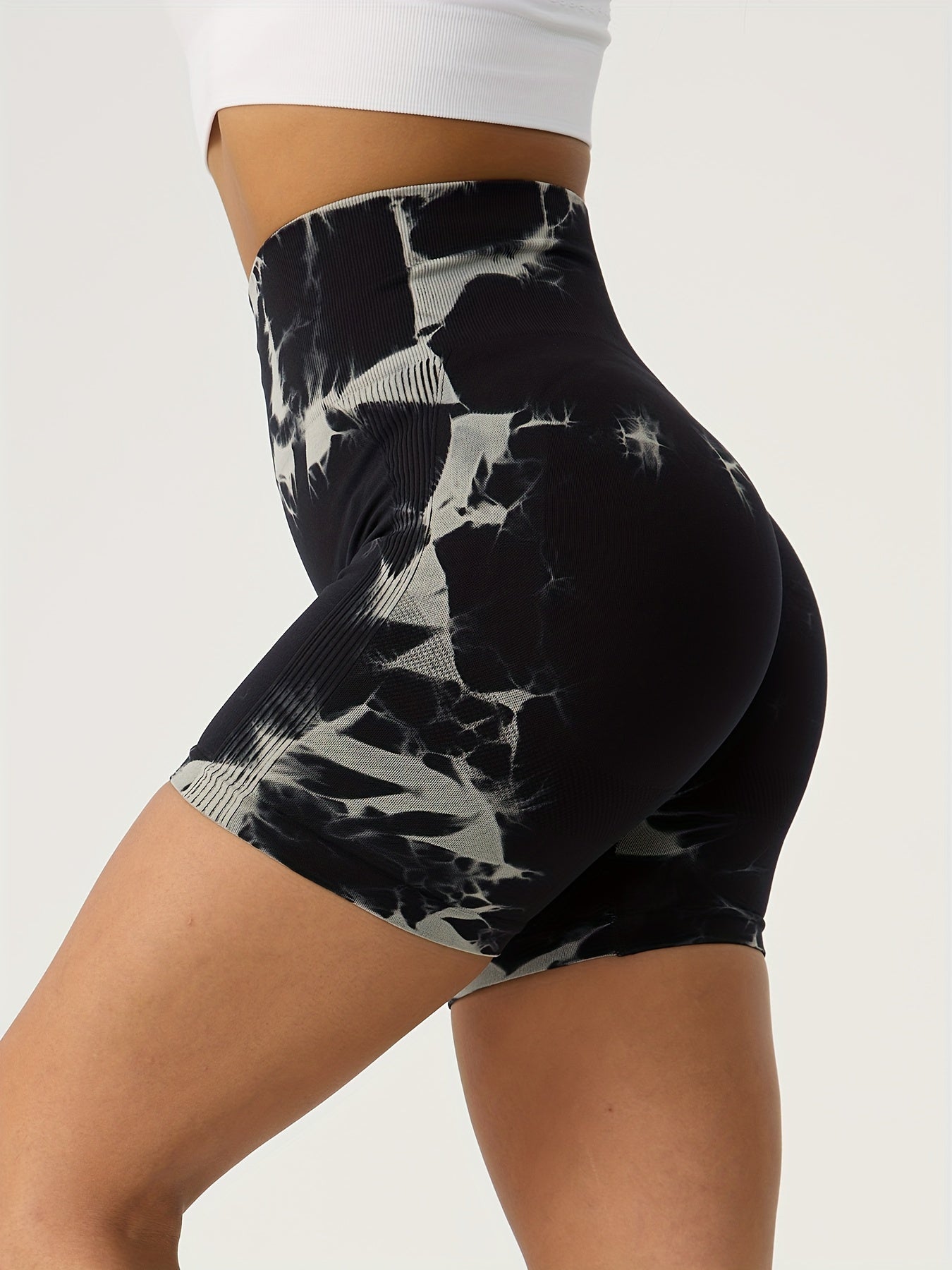 Tie Dye Biker Shorts High Waist Yoga Shorts Women's Activewear
