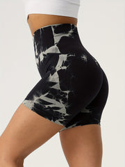 Tie Dye Biker Shorts High Waist Yoga Shorts Women's Activewear
