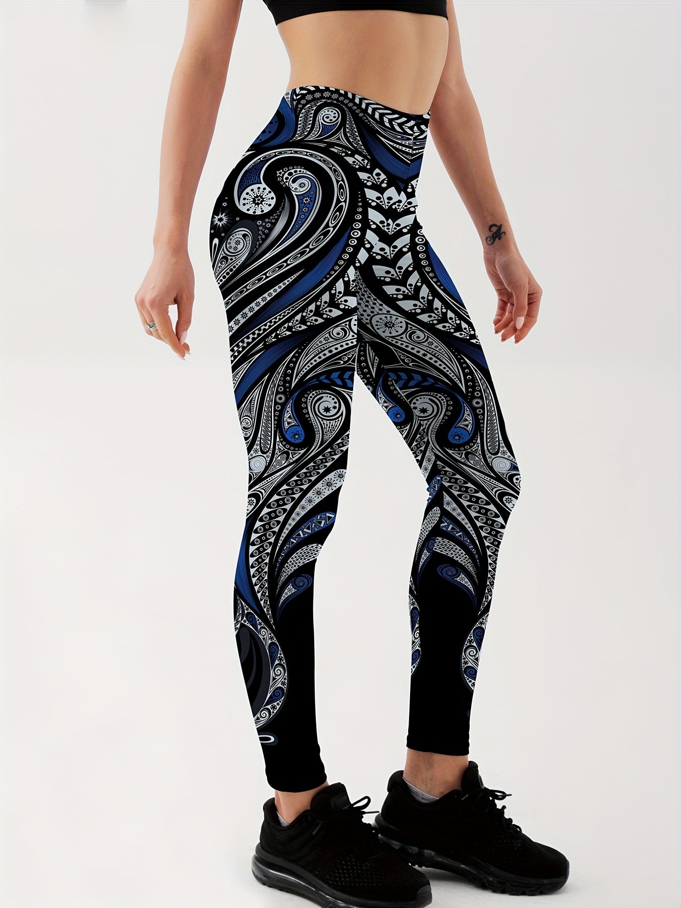 Paisley Graphic Sports Leggings for Women