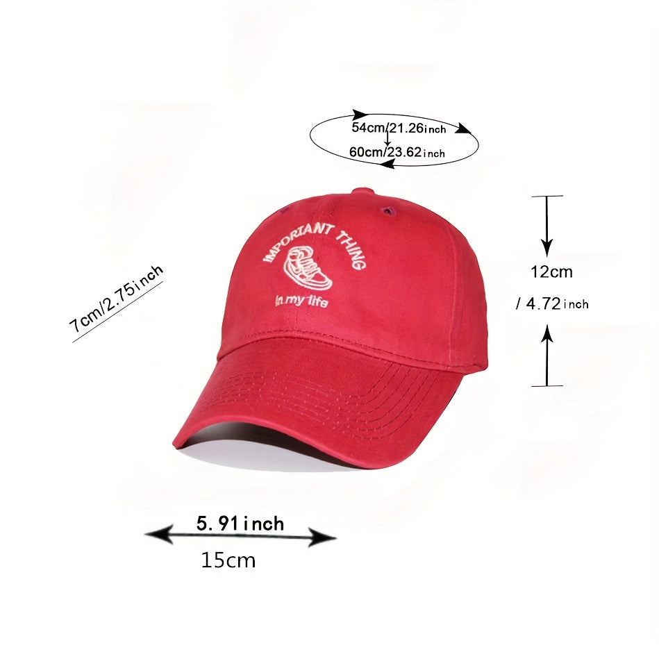 Embroidered Cotton Baseball Cap Lightweight Sun Hat Unisex