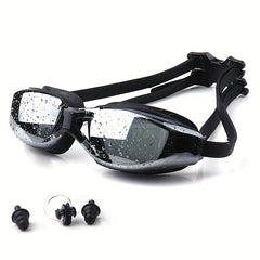 Men's Swimming Gear Set with Goggles, Cap, Nose Clip, Earplugs