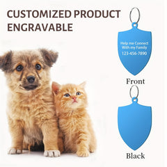 Custom Shield Shape Dog ID Tag with Personalized Phone Number