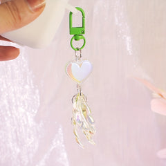 Luminous Love Feather Pendant for Women, Bag Mobile Phone Car Keychain