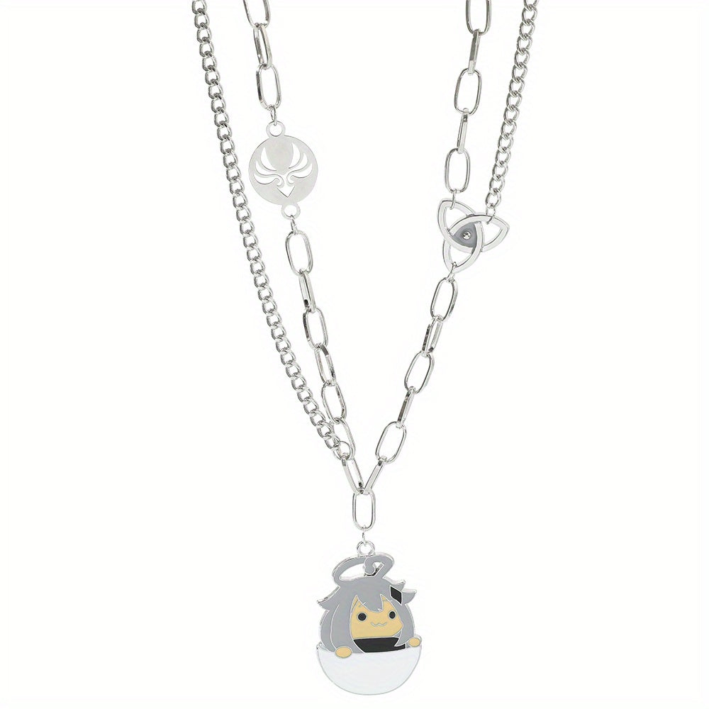 Cartoon Character Enamel Pendant Necklace Jewelry Gift