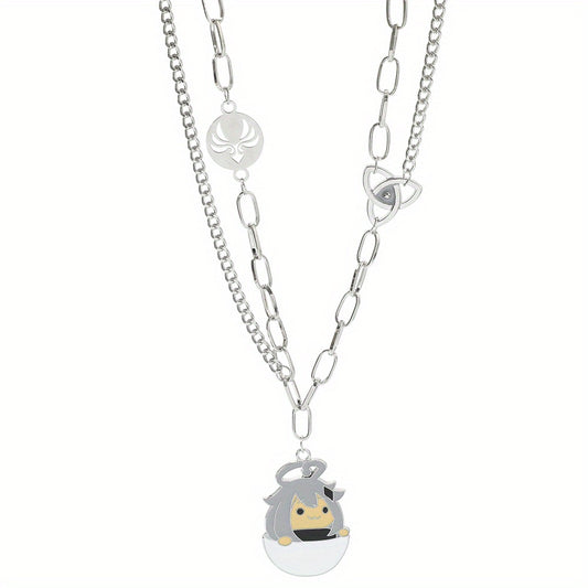 Cartoon Character Enamel Pendant Necklace Jewelry Gift