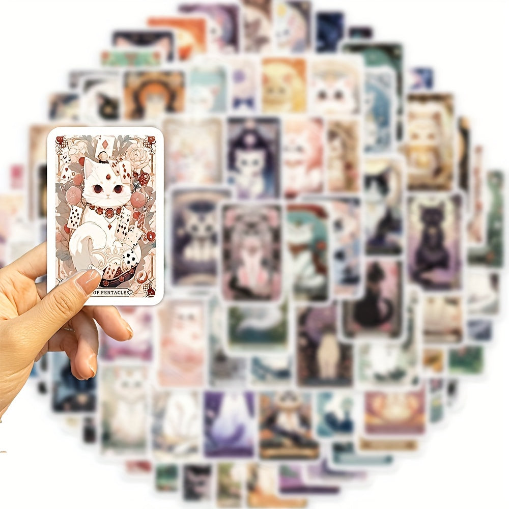 78pcs Cartoon Cat Tarot Series Stickers DIY Creative