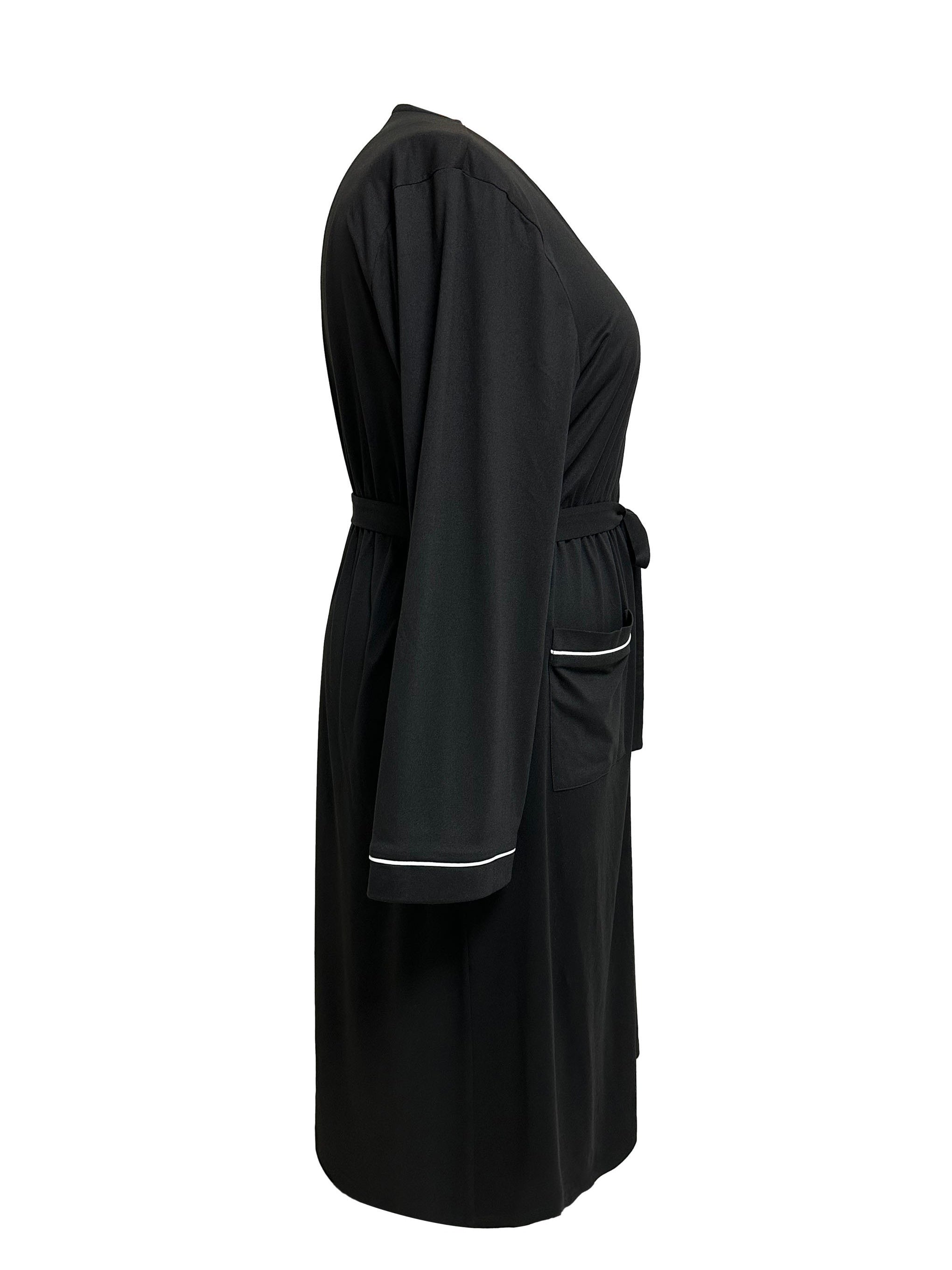 Women's Plus Size Lounge Robe with Pockets