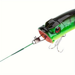 10pcs Stainless Steel Fishing Wire Leader w/ Swivel Snap Silvery Green 5.91in