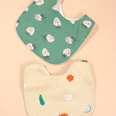2pcs Baby Bibs Waterproof Drooling Towels U-shaped Design