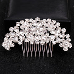 Crystal Flower Bridal Hair Comb Clip Rhinestone Wedding Hairpin