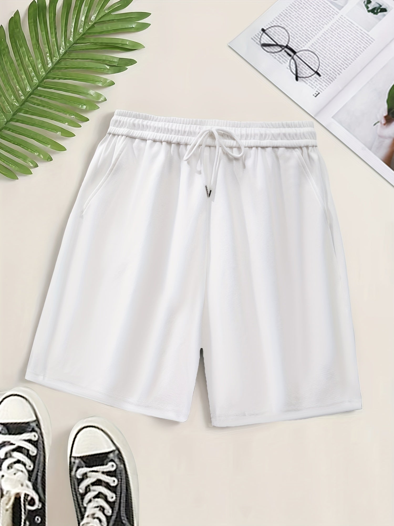 Casual Drawstring Shorts with Pockets