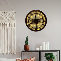 Dragonfly Wooden Clock with LED Light Control